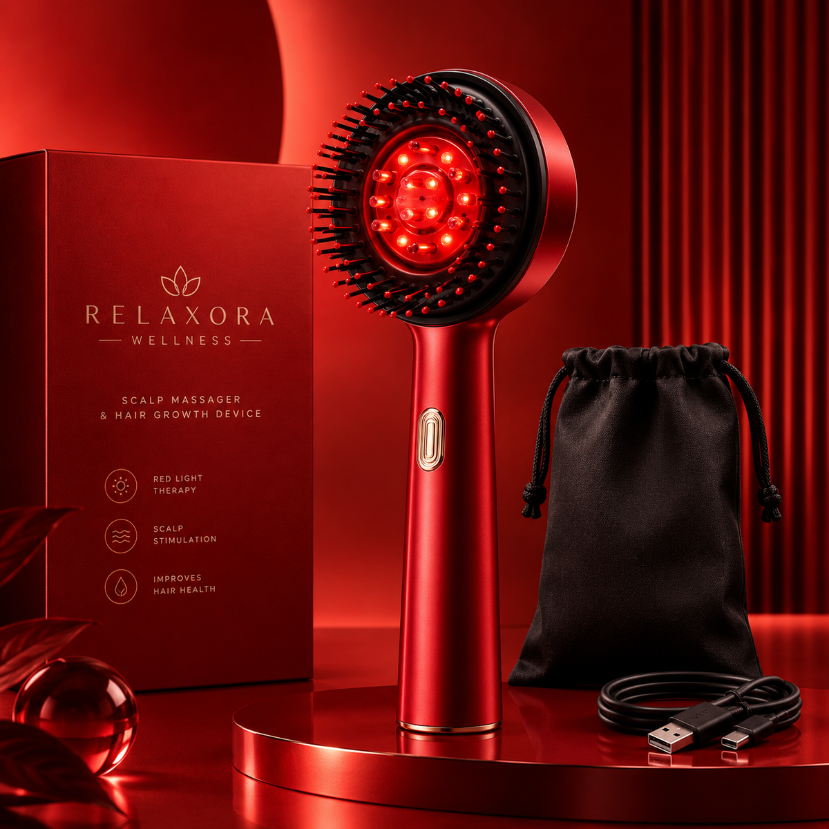 Electric Scalp & Head Massager with Hair Oil Applicator